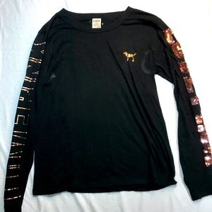 Black and Rose Gold Long Sleeve - Medium